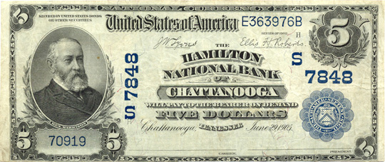 $5 Hamilton NB Chattanooga Ch7848 1902 DB